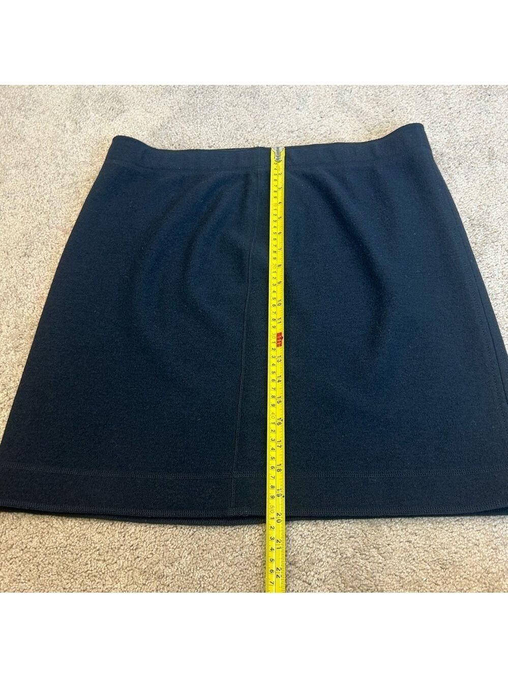 MARC Cain navy blue textured wool pencil skirt Sz XL/14 pull-on - Picture 8 of 12